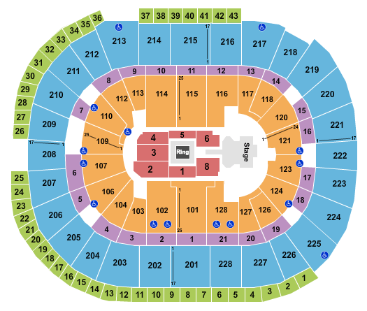 SAP Center WWE Seating Chart